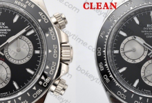 Comparison between Clean Factory/C Factory 126519 Daytona Petit Le Mans 4131 and Genuine Rolex-Bokey Time