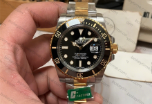 C+ Counterweight Version Rolex 40mm Two-Tone Black Submariner, equipped with Dandong 3135 movement, weighing 173 grams.-Bokey Time