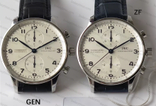 Genuine vs. Fake Comparison: ZF Factory V2 Ultimate Edition IWC Portugieser Chronograph IW371446 vs. Authentic Model-Bokey Time