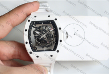 BBR factory's new Richard Mille RM055 white ceramic RUML2 integrated movement version.-Bokey Time