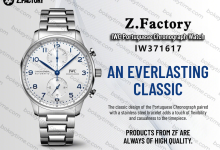 New Steel Strap Version! ZF Factory IWC Portuguese Chronograph IW371617 White Dial with Blue Indexes-Bokey Time