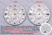 Genuine vs. Replica Comparison: 3S Factory Omega De Ville Trésor Collection vs. Authentic Model-Bokey Time