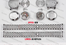 Comparison of authenticity and fake: GS Factory Rolex Datejust 31 series silver plate women's compared to the original-Bokey Time