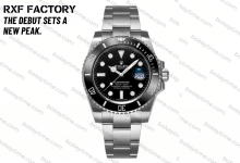 Horizontal comparison: RXF Factory Rolex Black Submariner vs. genuine products and market versions.-Bokey Time