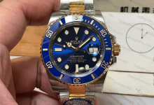 Clean/C Factory 40mm Two-Tone Blue Submariner, high-quality replica Rolex watch.-Bokey Time